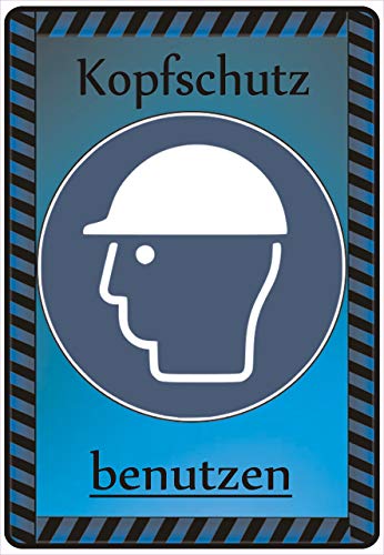 Schild Hinweisschild Hinweis Kopfschutz benutzen Kopf Schutz Helm Baustelle von Netspares