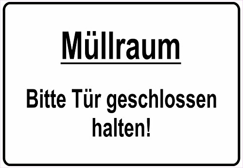 Schild Hinweisschild Hinweis "Müllraum Bitte Tür geschlossen halten" Müll Raum von Netspares