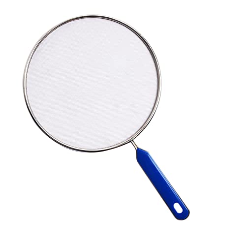 21cm Edelstahl Spritzschutz Öl Proofing Deckel Extra Feinmaschig Spritzschutzsieb Spritzschutzdeckel Spritzschutz Pfannen Splatter Bildschirm Sieb mit Silikongriff um Öl und Wasser zu Verhindern von Netspower