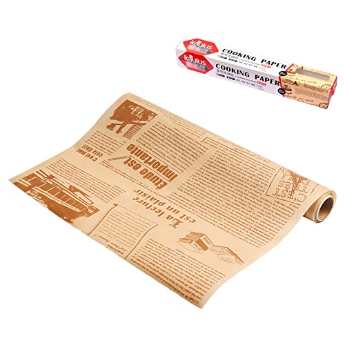 Backpapier Rolle Lebensmittel Sandwichpapier, Papier zum Backen Fettdichtes Backpapier Verpackungen Pergamentpapier zum Backen Wachspapier für Lebensmittel Kochen, Grillen, Dämpfen Luftfritteuse, 8 m von Netspower