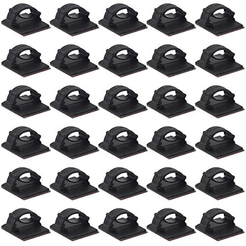 Netspower Kabelclips Kabelhalter, 50 Stück Selbstklebend Kabelklemmen Drahtklammern, Vielzweck Kabelmanagement Draht Kabel Halter Cable Clips für Audiokabel/Netzkabel/Ladegeräte Kabel Organizer von Netspower