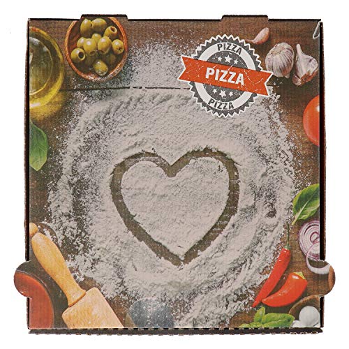 100 Pizzakartons Francia "Herz", FSC®-zertifiziert (22x22x4cm) von Nette