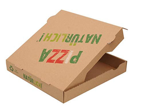 100 Pizzakartons Francia "PIZZA NATÜRLICH! FSC®-zertifiziert (28x28x4cm) von Nette
