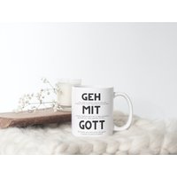 Geh Mit Gott | Zum Abschied Von Lieblingskollegin| Keramiktasse Beidseitig Bedruckt Spülmaschinen-Geeignet Netti Li Jae® von NettiLiJaeGeschenke