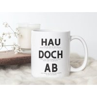 Abschiedsgeschenk | Hau Doch Ab Keramik-Tasse Zum Abschied Von Kollegin Verabschiedung Kollege Ruhestand Pension Renteneintritt von NettiLiJaeGeschenke