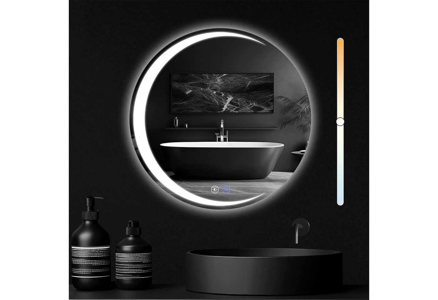 Nettlife Badspiegel Badezimmerspiegel LED Beleuchtung Rund 80cm, Spiegel mit Entfogger Funktion für Nettlife Badspiegel Badezimmerspiegel LED Beleuchtung Rund 80cm, Spiegel mit Entfogger Funktion für von Nettlife