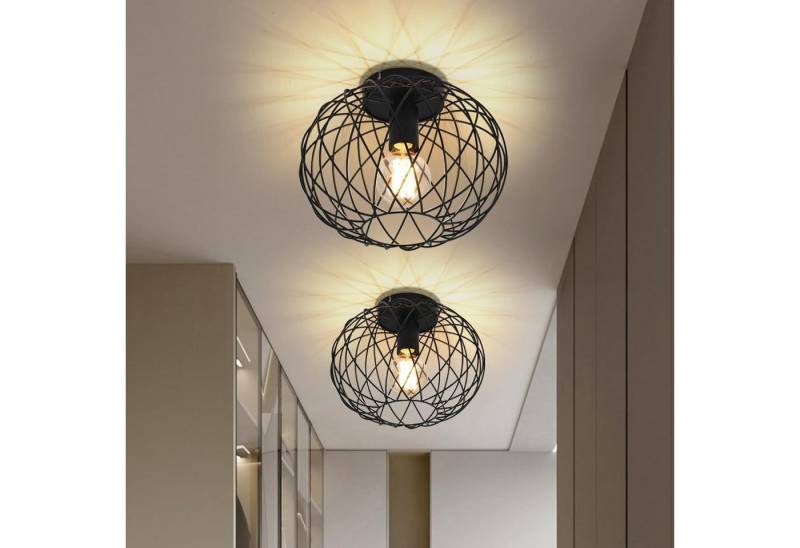 Nettlife Deckenleuchte 1 Flammig Deckenlampe Vintage Flurlampe Schwarz, LED wechselbar, Flur Schlafzimmer Küche Nettlife Deckenleuchte 1 Flammig Deckenlampe Vintage Flurlampe Schwarz, LED wechselbar, Flur Schlafzimmer Küche von Nettlife