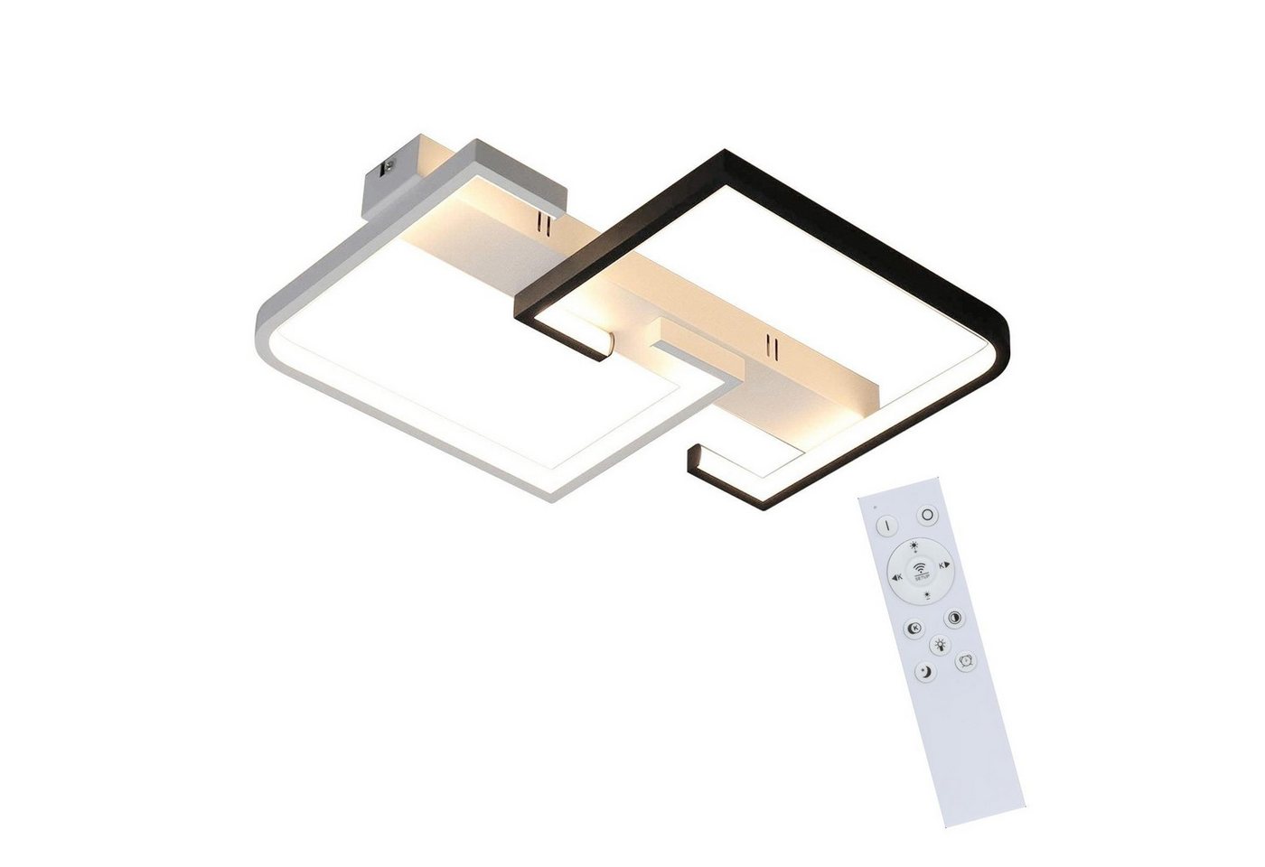 Nettlife LED Deckenleuchte Wohnzimmer Dimmbar mit Fernbedienung Deckenlampe Schwarz 35W, LED fest integriert, Warmweiß, Neutralweiß, Kaltweiß, für Schlafzimmer Küche Arbeitszimmer Flur Balkon von Nettlife