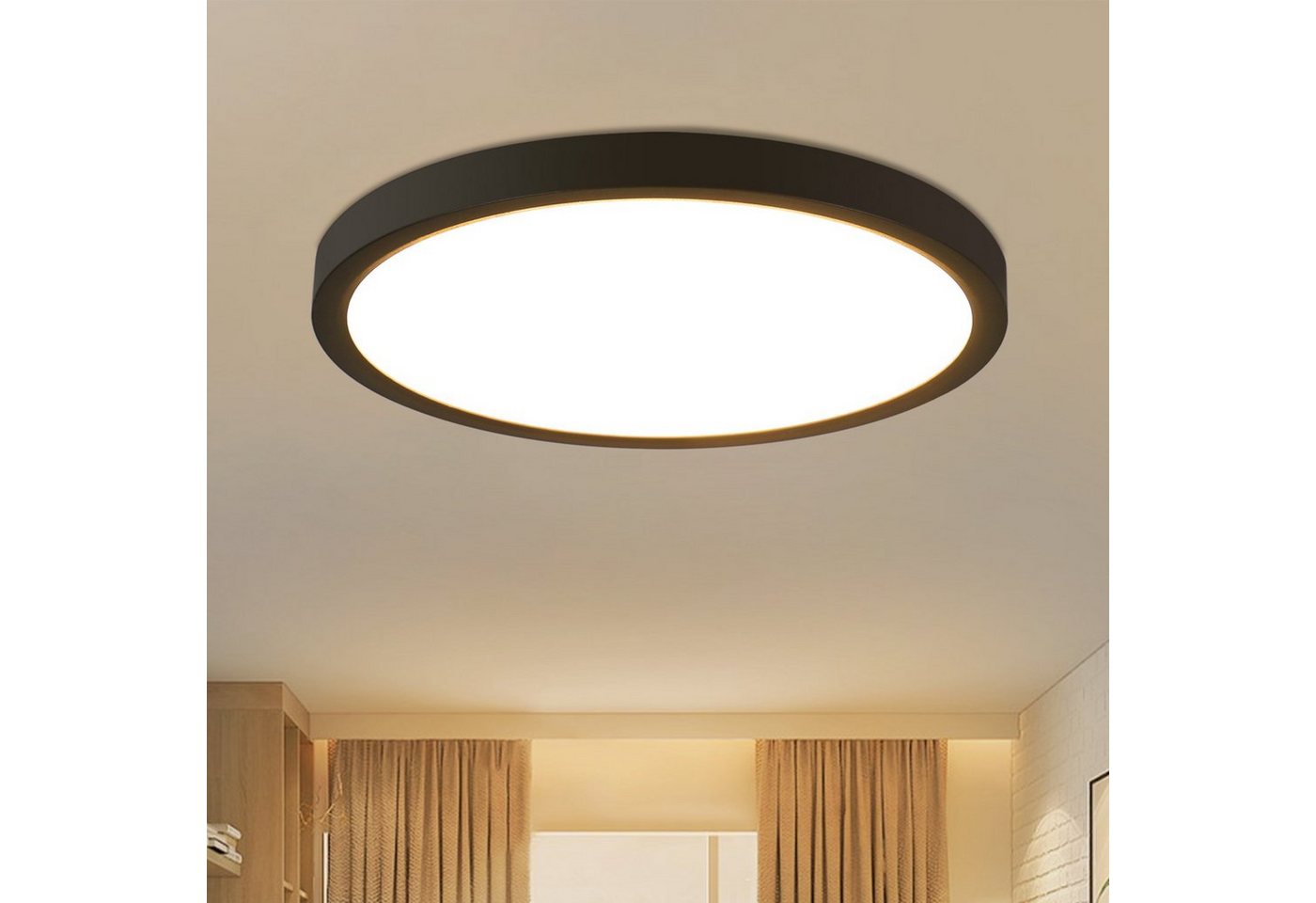 Nettlife Deckenleuchten LED Deckenlampe Badlampe Flaches Design IP44 22cm 15W, Wasserdicht , Energie sparen, LED fest integriert, Warmweiß, für Küche Flur Schlafzimmer von Nettlife