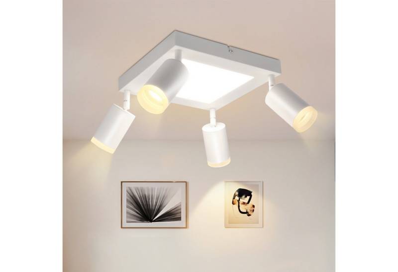 Nettlife Deckenstrahler Deckenstrahler 1/2/3/4 Flammig GU10, LED wechselbar, Warmweiß, Schwenkbar Flurlampe Metall für Schlafzimmer Küche Büro Nettlife Deckenstrahler Deckenstrahler 1/2/3/4 Flammig GU10, LED wechselbar, Warmweiß, Schwenkbar Flurlampe Metall für Schlafzimmer Küche Büro von Nettlife
