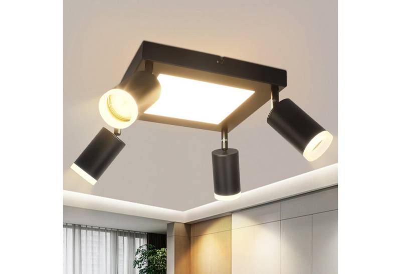 Nettlife Deckenstrahler Deckenstrahler 1/2/3/4 Flammig GU10, LED wechselbar, Warmweiß, Schwenkbar Flurlampe Metall für Schlafzimmer Küche Büro von Nettlife