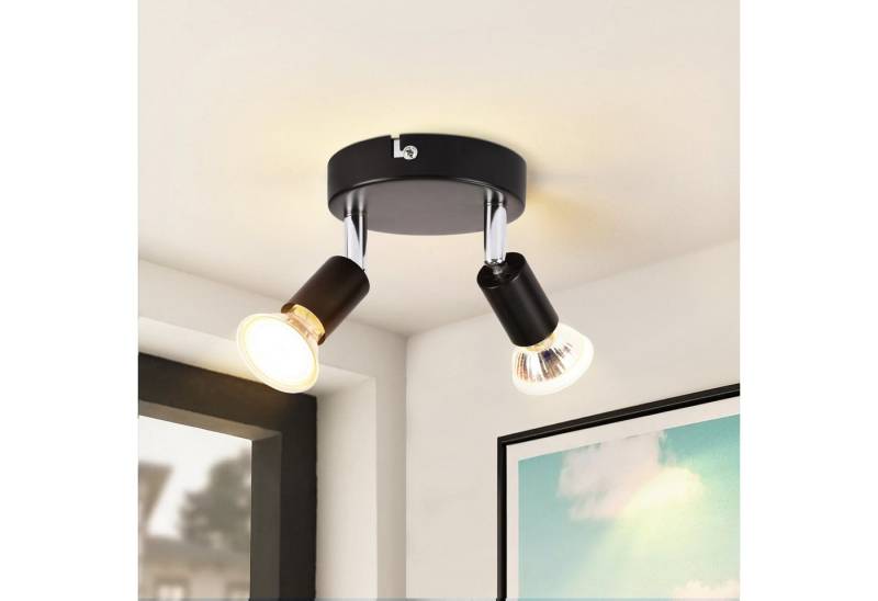 Nettlife Deckenstrahler 1/2/3/4/6 Flammig Wand Modern Deckenleuchte, Schwenkbar 350°, LED wechselbar, Wohnzimmer Schlafzimmer Flur von Nettlife