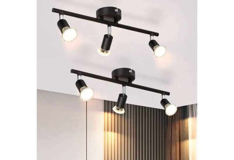 Nettlife Deckenstrahler 1/2/3/4/6 Flammig Schwarz GU10 Deckenspot Metall Modern, Schwenkbar 350°, LED wechselbar von Nettlife