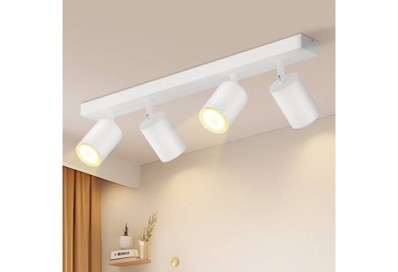 Nettlife Deckenstrahler 2/3/4/ Flammig Deckenlampe Weiss Flur GU10 Modern Deckenspot, Schwenkbar 350°, LED wechselbar, Flur Wohnzimmer Schlafzimmer Küche von Nettlife