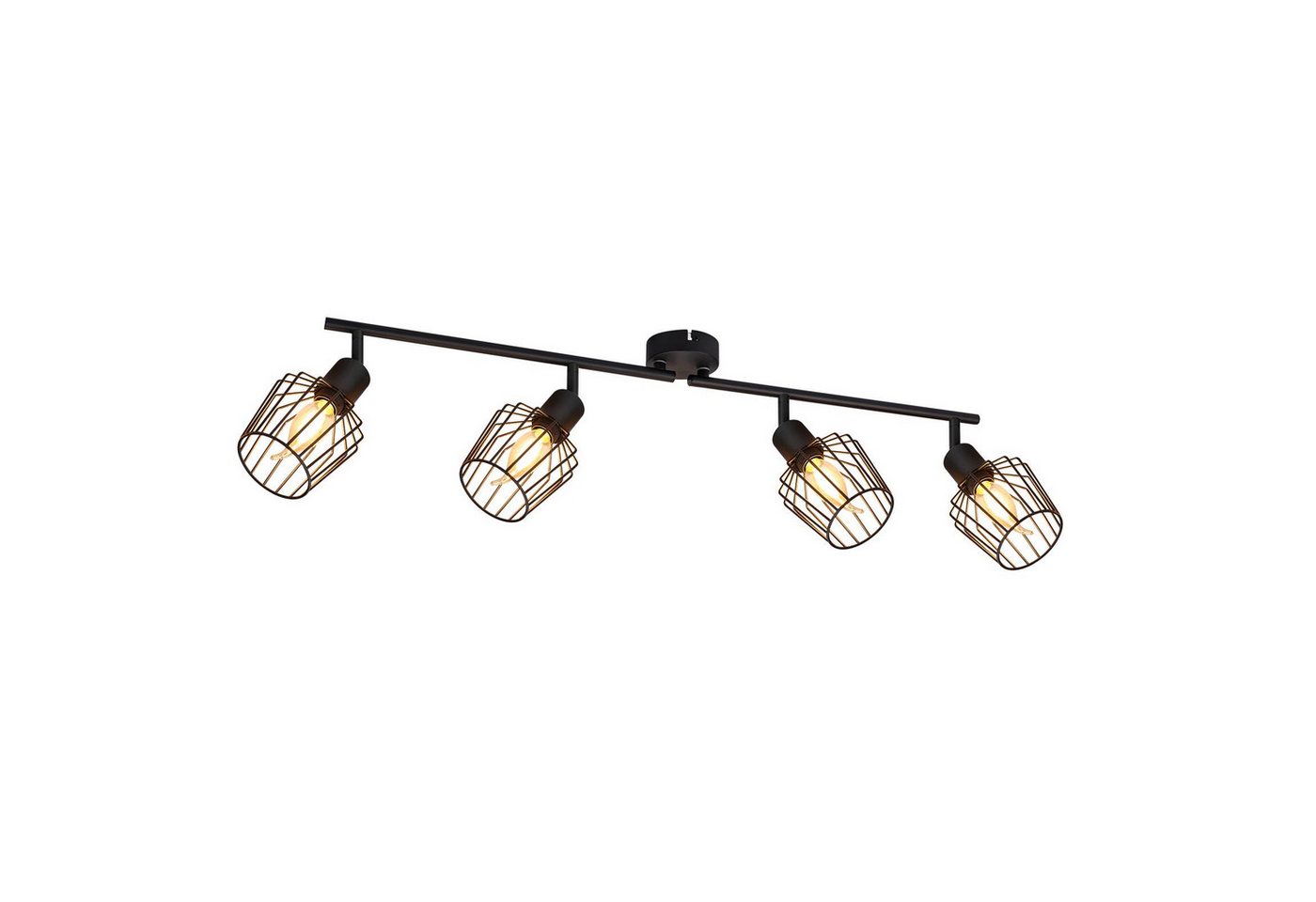 Nettlife LED Deckenspots Schwarz Weiß E14 Schwenkbar Deckenlampe 1/2/3/4/6 Flammig Metall, Drehbar 350°, LED wechselbar, Flur Badezimmer Küchen Schlafzimmer von Nettlife