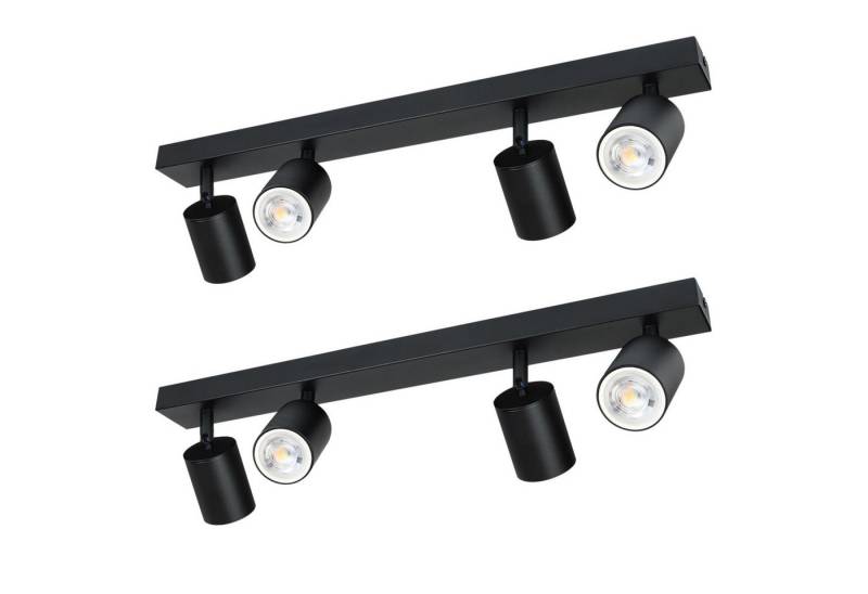 Nettlife Deckenstrahler Deckenstrahler GU10 Rechteckig 4flammig Schwarz, Schwenkbar 350°, LED wechselbar, Schlafzimmer Küche Flur von Nettlife