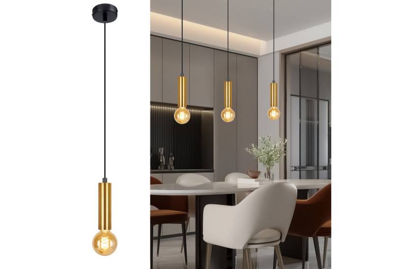 Nettlife Hängeleuchte Gold 1 Flammig Esszimmerlampe E27 Metall Industrial Pendelleuchte, Höhenverstellbar, ohne Leuchtmittel, Bettlampe Nachttisch Hängend Küchenlampe für Schlafzimmer Flur Nettlife Hängeleuchte Gold 1 Flammig Esszimmerlampe E27 Metall Industrial Pendelleuchte, Höhenverstellbar, ohne Leuchtmittel, Bettlampe Nachttisch Hängend Küchenlampe für Schlafzimmer Flur von Nettlife