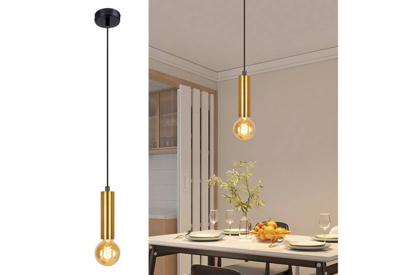 Nettlife Hängeleuchte Gold 1 Flammig Esszimmerlampe E27 Metall Industrial Pendelleuchte, Höhenverstellbar, ohne Leuchtmittel, Bettlampe Nachttisch Hängend Küchenlampe für Schlafzimmer Flur Nettlife Hängeleuchte Gold 1 Flammig Esszimmerlampe E27 Metall Industrial Pendelleuchte, Höhenverstellbar, ohne Leuchtmittel, Bettlampe Nachttisch Hängend Küchenlampe für Schlafzimmer Flur von Nettlife