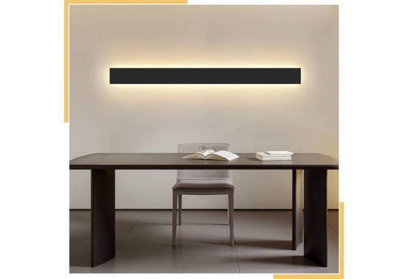 Nettlife LED Außen-Wandleuchte Schwarz 104cm 26W Gärten Wandlampe Indirekte Treppenbeleuchtung, IP65 Wasserdicht, LED fest integriert, Neutralweiß, Badezimmer Treppenhaus Flur Wohnzimmer Balkone Terrassen von Nettlife