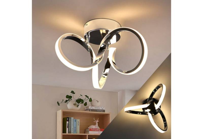 Nettlife LED Deckenleuchte Deckenleuchte in Wellenform und spiralförmigen, LED fest integriert, Warmweiß, Schlafzimmer Flur Büro Arbeitszimmer von Nettlife