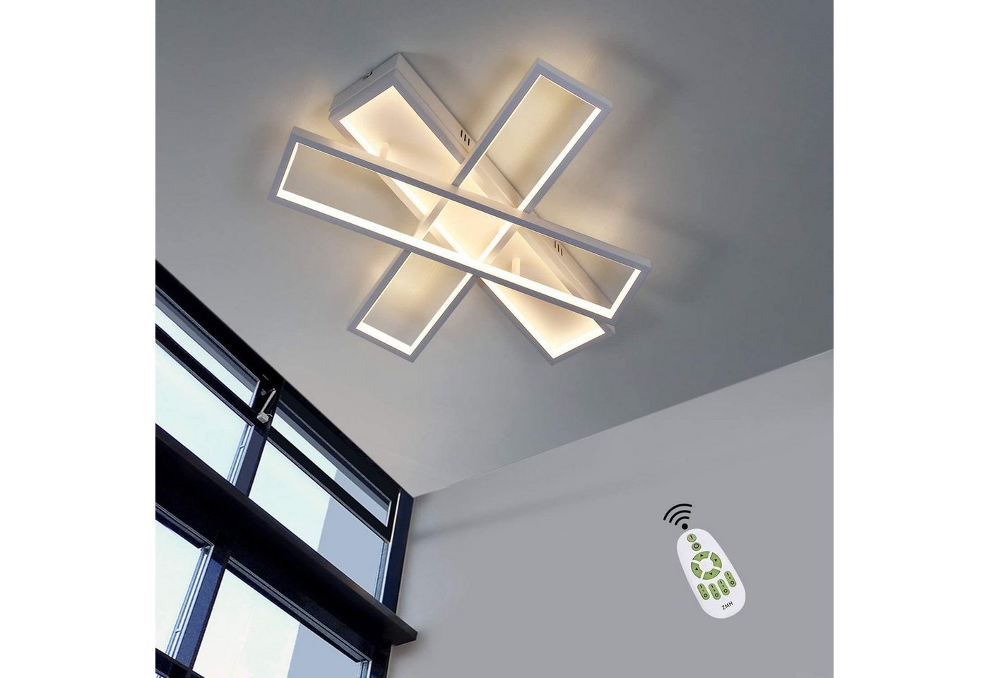 Nettlife LED Deckenleuchte 55cm Wohnzimmerlampe Schlafzimmerlampe 72W, Dimmbare von Nettlife
