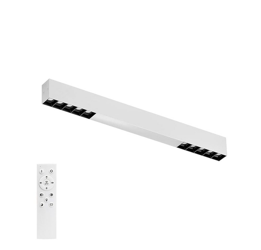 Nettlife LED Deckenleuchte Deckenlampe Schwarz 107/53/80CM Lang Decke Modern Deckenbeleuchtung, Dimmbar mit Fernbedienung,Memory-Funktion, LED fest integriert, Warmweiß, Neutralweiß, Kaltweiß, für Wohnzimmer Schlafzimmer Küche Büro, 17W, 53x3,5x5,5cm von Nettlife