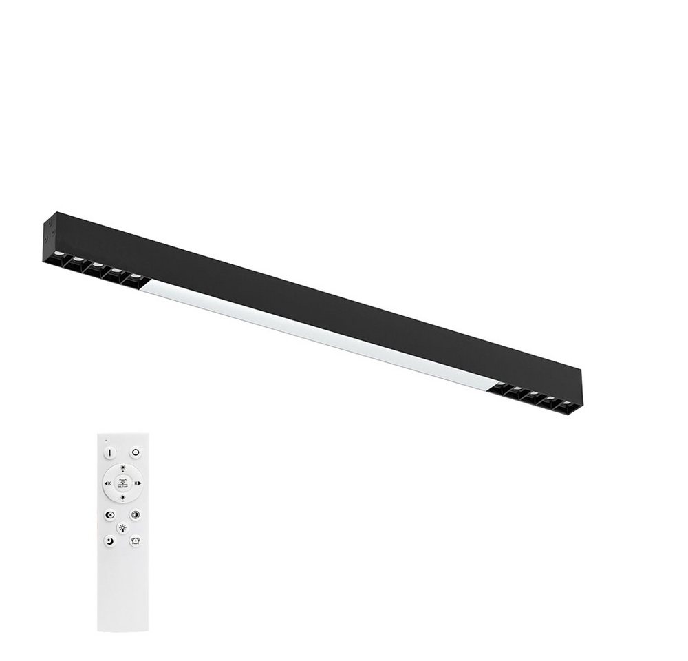 Nettlife LED Deckenleuchte Deckenlampe Schwarz 107/53/80CM Lang Decke Modern Deckenbeleuchtung, Dimmbar mit Fernbedienung,Memory-Funktion, LED fest integriert, Warmweiß, Neutralweiß, Kaltweiß, für Wohnzimmer Schlafzimmer Küche Büro, 25W, 80x3,5x5,5cm von Nettlife