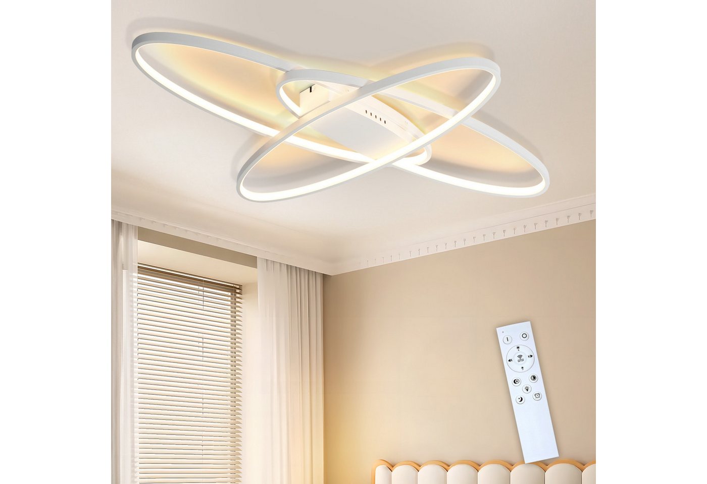 Nettlife LED Deckenleuchte Wohnzimmer Dimmbar Weiß mit Fernbedienung Deckenlampe Modern, Dimmbar, Für Wohnzimmer Schlafzimmer Esszimmer Büro Nettlife LED Deckenleuchte Wohnzimmer Dimmbar Weiß mit Fernbedienung Deckenlampe Modern, Dimmbar, Für Wohnzimmer Schlafzimmer Esszimmer Büro von Nettlife