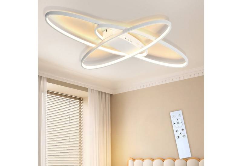 Nettlife LED Deckenleuchte Wohnzimmer Dimmbar Weiß mit Fernbedienung Deckenlampe Modern, Dimmbar, Für Wohnzimmer Schlafzimmer Esszimmer Büro von Nettlife