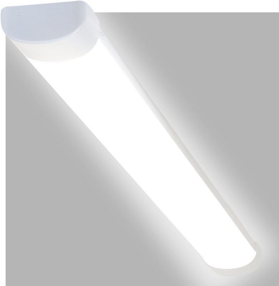 Nettlife LED Deckenleuchte Feuchtraumleuchte LED Werkstattlampe IP65 Wasserfest Kellerlampe, IP40 Wasserdicht, LED fest integriert, Neutralweiß, für Küche Wohnzimer Büro Warenhaus Flur Garage Esszimmer, 24W, 90CM von Nettlife