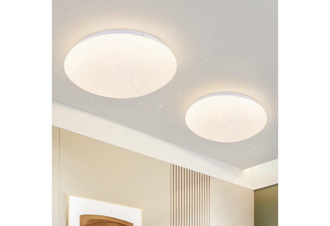 Nettlife LED Deckenleuchte Kinderzimmer Weiß Rund 5W 16.5CM Flur Küchenlampe, LED fest integriert, im 2er-Set, für Schlafzimmer wohnzimmer Küche Flur büro von Nettlife