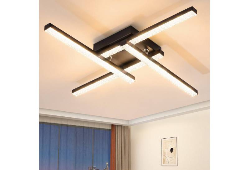 Nettlife LED Deckenleuchte Deckenlampe 24W Warmweiß Schwarz, LED fest integriert, Warmweiß, Flur Küche von Nettlife