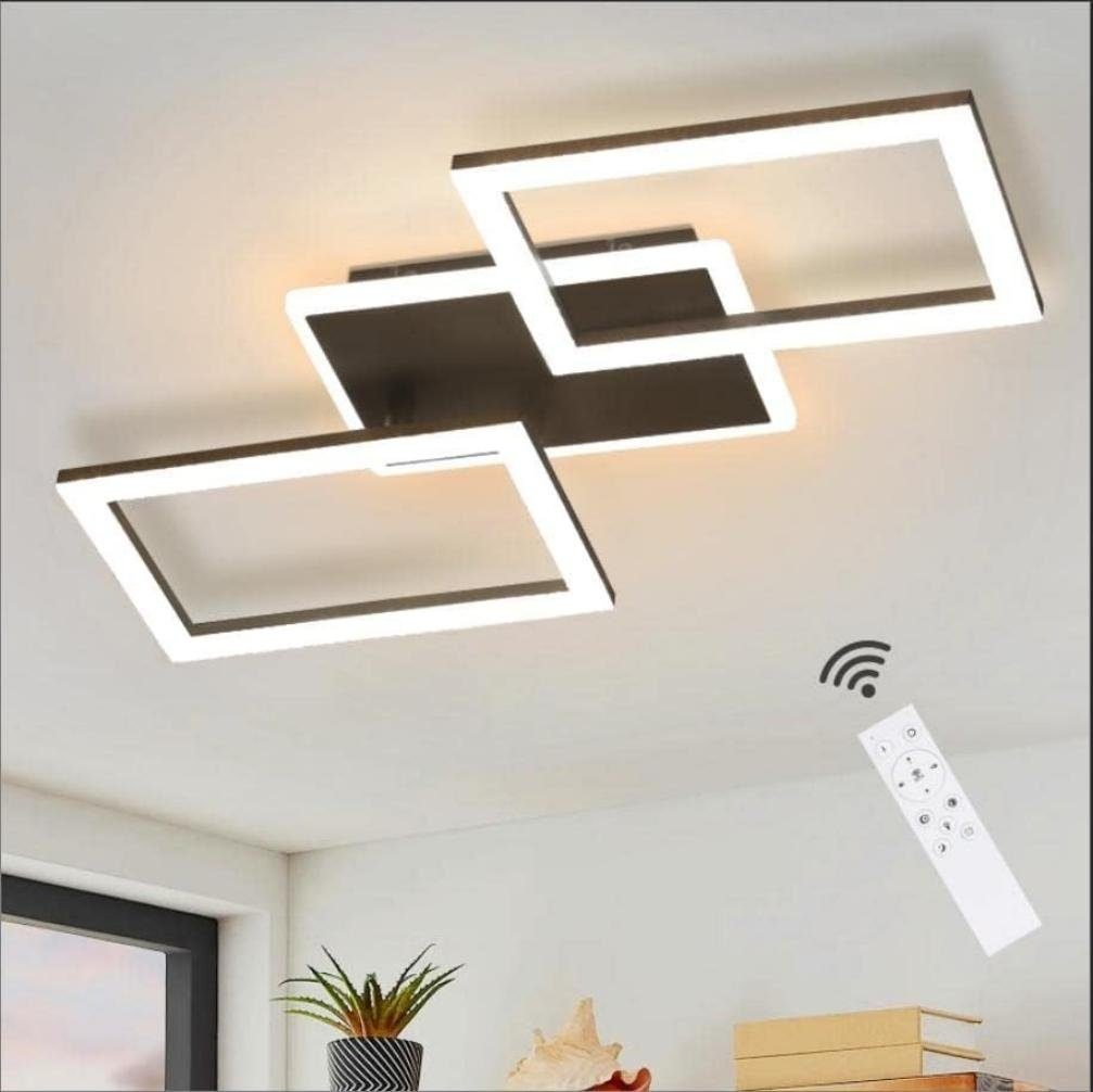 Nettlife LED Deckenleuchte Wohnzimmer Deckenlampe Weiß 46W Dimmbar mit Fernbedienung Modern, LED fest integriert, Warmweiß Neutralweiß Kaltweiß, Schlafzimmer Büro Flur Küche von Nettlife