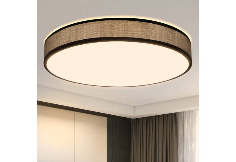 Nettlife LED Deckenleuchte Schlafzimmer Grün Stoffschirm Modern Rund 3000K 12W, LED fest integriert, Warmweiße, Schlafzimmer Arbeitszimmer von Nettlife