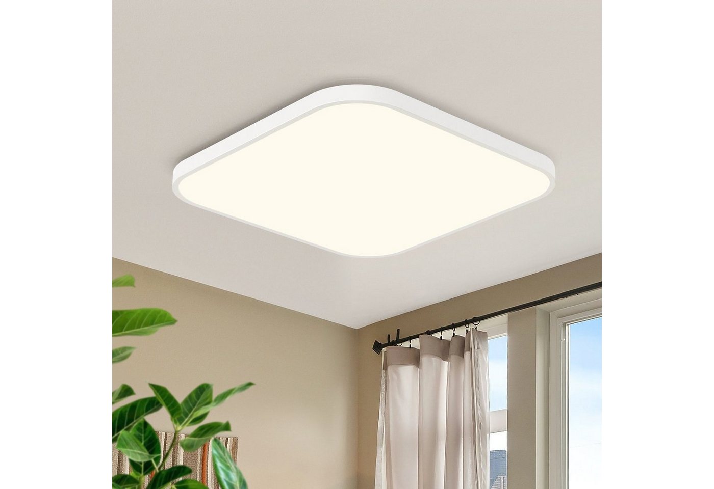 Nettlife LED Deckenleuchte Schwarz Badezimmer Flach IP44 27cm 19W, Wasserdicht, LED fest integriert, Neutralweiß, für Flur, Küche, Esszimmer, Wohnzimmer, Schlafzimmer von Nettlife