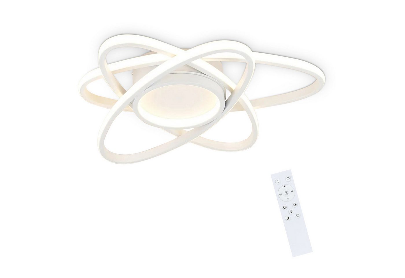 Nettlife LED Deckenleuchte Schwarz Dimmbar Deckenlampe Modern Deckenbeleuchtung Deckenlampe, Dimmbar mit Fernbedienung, LED fest integriert, Warmweiß, Neutralweiß, Kaltweiß, für Wohnzimmer Schlafzimmer Esszimmer Küche Flur von Nettlife