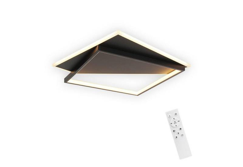 Nettlife LED Deckenleuchte Schwarz Modern 40W Dimmbar mit Fernbedienung Deckenbeleuchtung, Verzögerte Abschaltung + Nachtlicht, LED fest integriert, für Wohnzimmer Schlafzimmer Küche Esszimmer Flur Treppenhaus von Nettlife