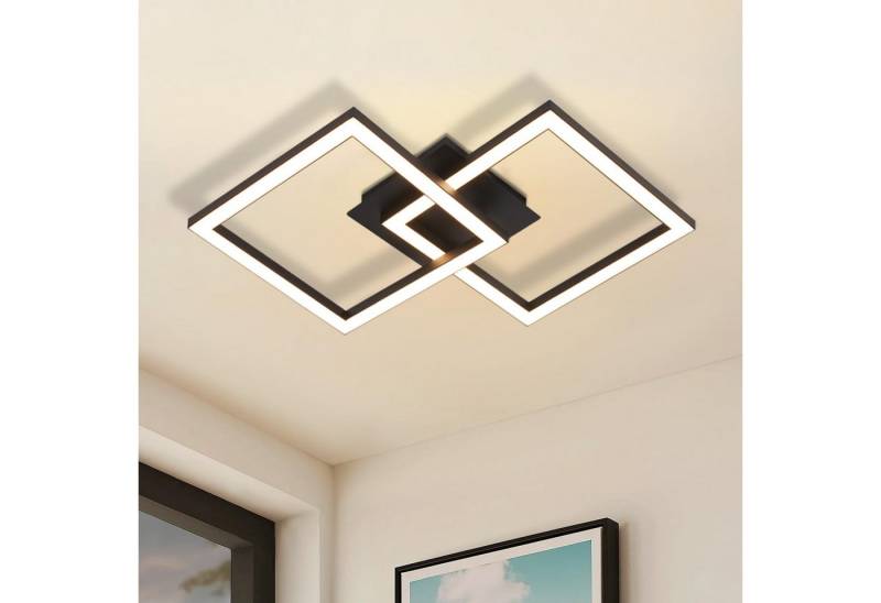 Nettlife LED Deckenleuchte Modern Design Wohnzimmerlampe 24W, Drehbares, Augenschutz, LED fest integriert, Warmweiß, für Wohnzimmer Küche Flur Büro von Nettlife