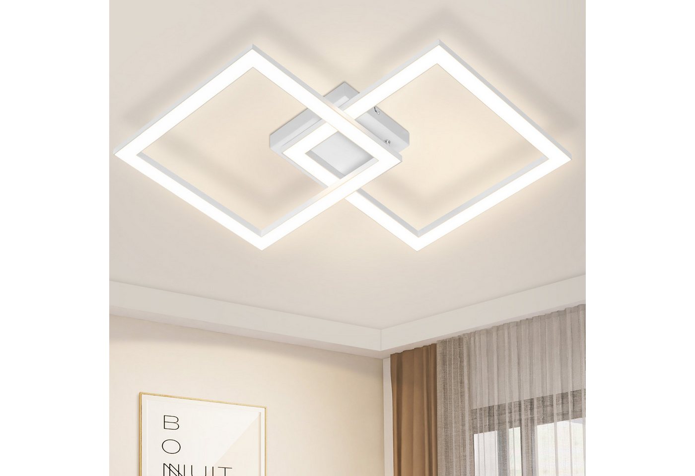 Nettlife LED Deckenleuchte Modern Design Wohnzimmerlampe 24W, Drehbares, Augenschutz, LED fest integriert, Warmweiß, für Wohnzimmer Küche Flur Büro Nettlife LED Deckenleuchte Modern Design Wohnzimmerlampe 24W, Drehbares, Augenschutz, LED fest integriert, Warmweiß, für Wohnzimmer Küche Flur Büro von Nettlife