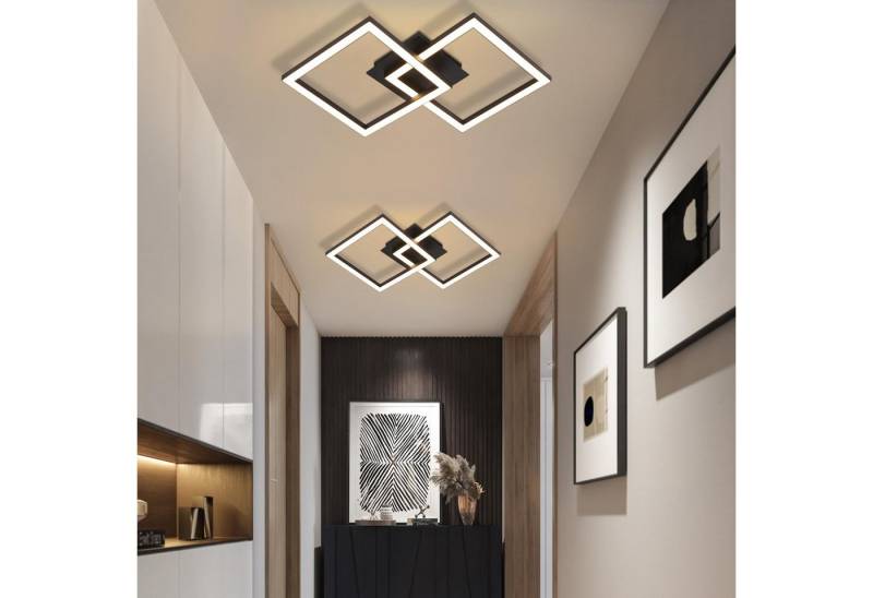 Nettlife LED Deckenleuchte Modern Design Wohnzimmerlampe 24W, Drehbares, Augenschutz, LED fest integriert, Warmweiß, für Wohnzimmer Küche Flur Büro von Nettlife