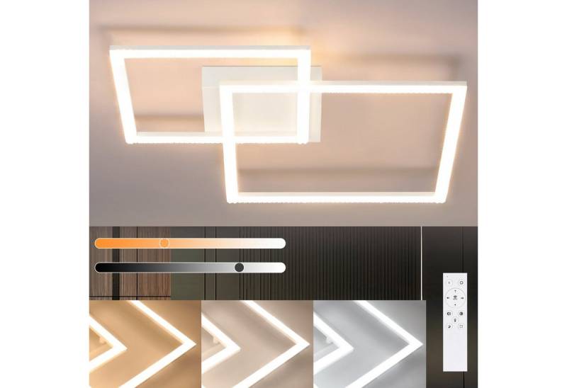 Nettlife LED Deckenleuchte LED Deckenleuchte Dimmbar 52W Kristall, LED fest integriert, Warmweiß Neutralweiß Kaltweiß, Schlafzimmer Küche Flur Esszimmer von Nettlife