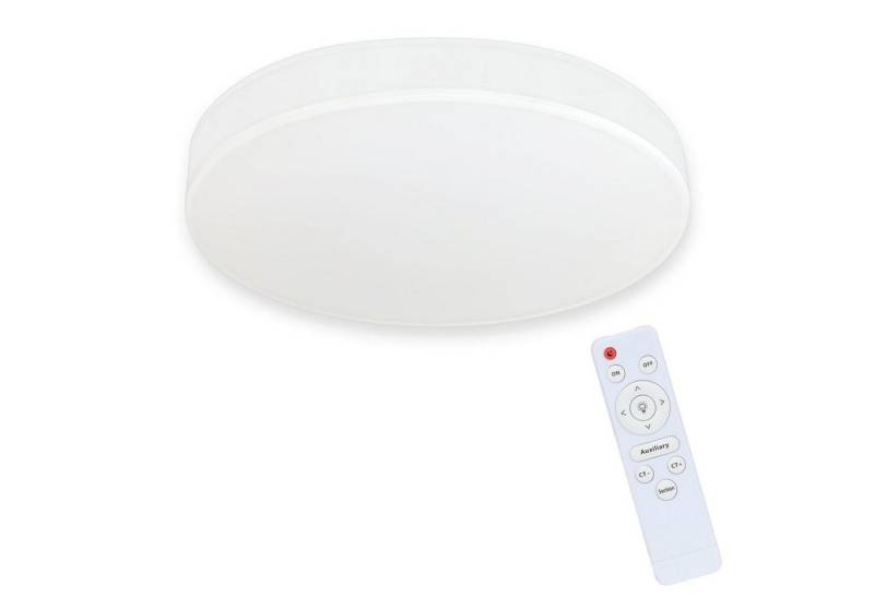 Nettlife LED Deckenleuchte Dimmbar mit Fernbedienung Weiß Rund Stoffschirm 38 W, LED fest integriert, Warmweiß Neutralweiß Kaltweiß, Küche Büro Wohnzimmer Kinderzimmer von Nettlife