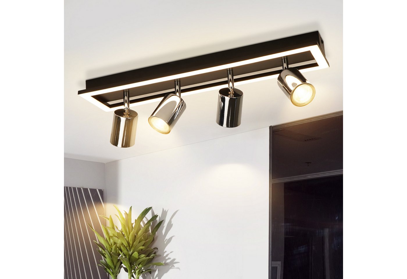 Nettlife LED Deckenstrahler Deckenleuchte 2/3/4 Flammig GU10 Küche Modern Warmweiß 12W Schwenkbar, Schwenkbar, LED fest integriert, Warmweiß, Deckenspots für Flur Wohnzimmer Schlafzimmer Nettlife LED Deckenstrahler Deckenleuchte 2/3/4 Flammig GU10 Küche Modern Warmweiß 12W Schwenkbar, Schwenkbar, LED fest integriert, Warmweiß, Deckenspots für Flur Wohnzimmer Schlafzimmer von Nettlife