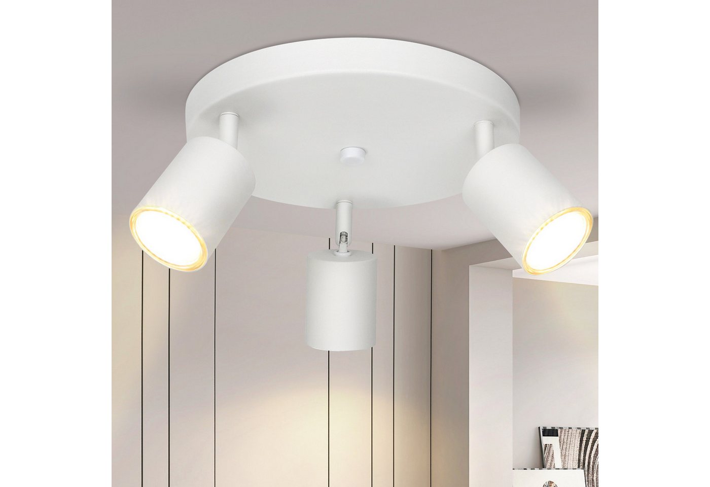Nettlife LED Deckenstrahler 2/3/4 Flammig GU10 Weiß Deckenspot Wohnzimmer Metall, Schwenkbar 330°, LED wechselbar, Flur Treppenhaus Schlafzimmer Wohnzimmer Restaurant Nettlife LED Deckenstrahler 2/3/4 Flammig GU10 Weiß Deckenspot Wohnzimmer Metall, Schwenkbar 330°, LED wechselbar, Flur Treppenhaus Schlafzimmer Wohnzimmer Restaurant von Nettlife
