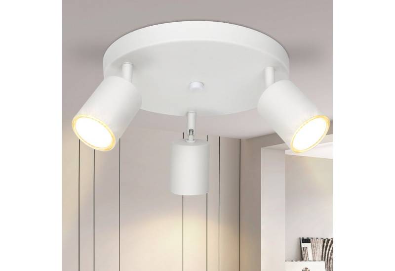 Nettlife LED Deckenstrahler 2/3/4 Flammig GU10 Weiß Deckenspot Wohnzimmer Metall, Schwenkbar 330°, LED wechselbar, Flur Treppenhaus Schlafzimmer Wohnzimmer Restaurant von Nettlife