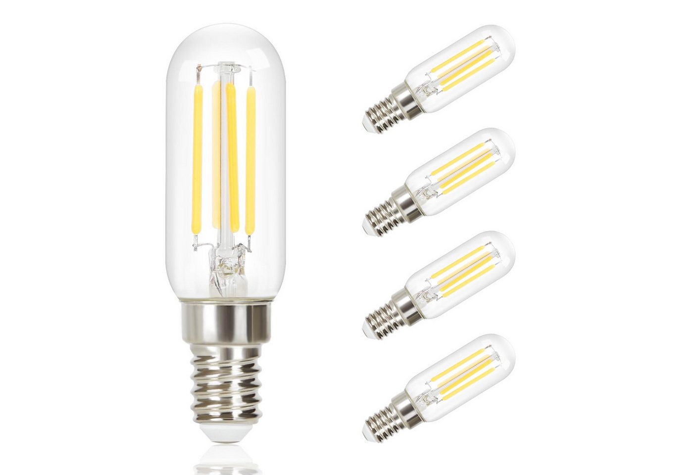 Nettlife LED-Leuchtmittel 4er Set E14 Vintage Glühbirne T25 4W Filament Edison Birne Retro Glas, E14, 4 St., Warmweiß, Haus Hotel Bar Café von Nettlife