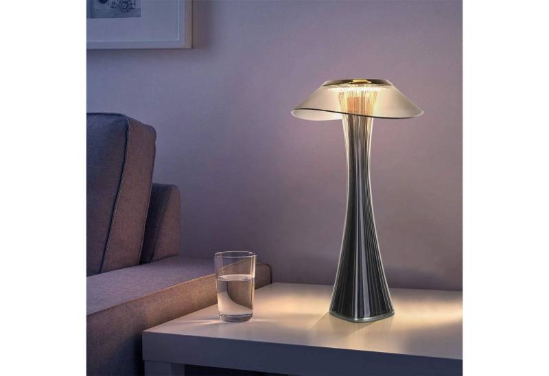 Nettlife LED Nachttischlampe Dimmbar mit 3 Helligkeitsstufen USB Tischleuchte Modern Tischlampe, LED fest integriert, Grau von Nettlife