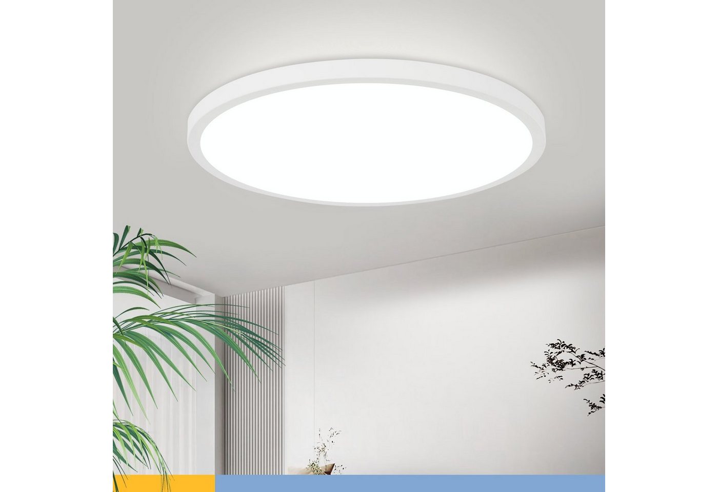 Nettlife LED Panel Deckenlampe Flach Deckenbeleuchtung Rund, IP44 Wasserdicht, LED fest integriert, Kaltweiße, für Badezimmer Schlafzimmer Küche von Nettlife