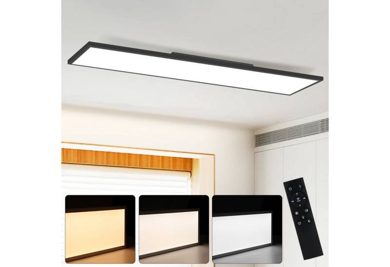Nettlife LED Panel Flach Deckenleuchte Dimmbar 42W 100*25CM mit Fernbedienung, 60S Timer, LED fest integriert, Warmweiß Neutralweiß Kaltweiß, für Büro Wohnzimmer Flur Treppe von Nettlife