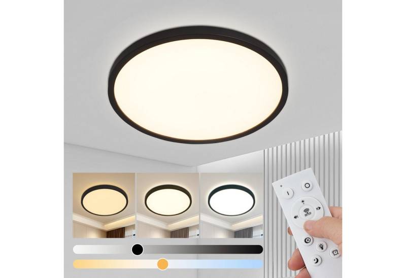 Nettlife LED Panel LED Deckenleuchte 3000-6500K Ultra Dünn Weiß, Speicherfunktion Timer-Modus, LED fest integriert, Warmweiß Neutralweiß Kaltweiß, 30 x 30 x 2.1 cm von Nettlife